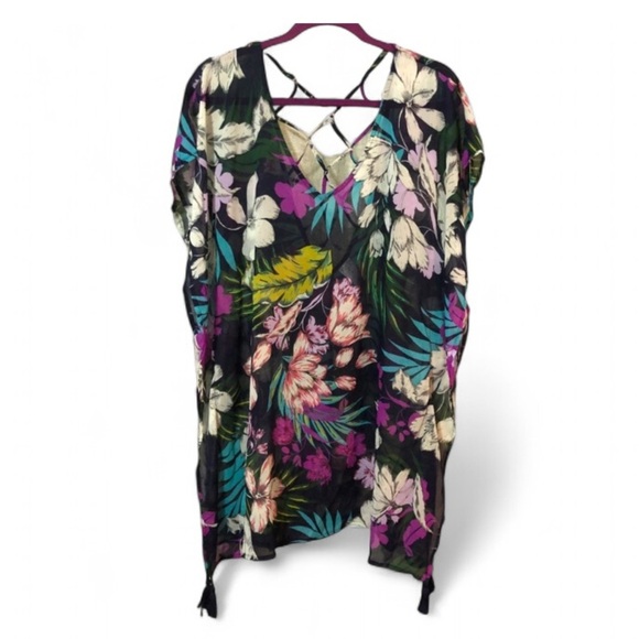 Kona Sol Multicolor Tropical Swim Cover-Up - Picture 3 of 7